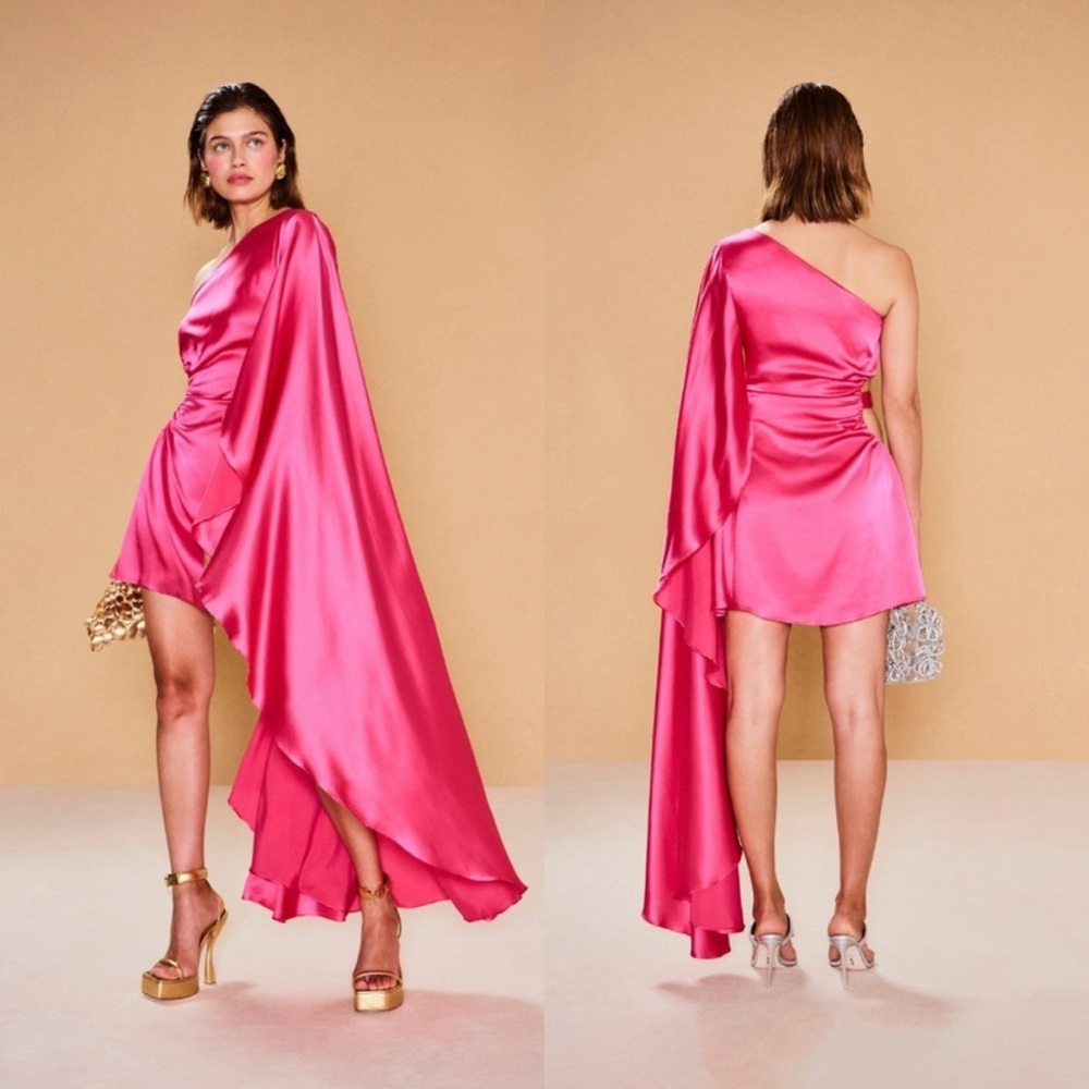 Cult Gaia Fuchsia Asymmetrical Dress